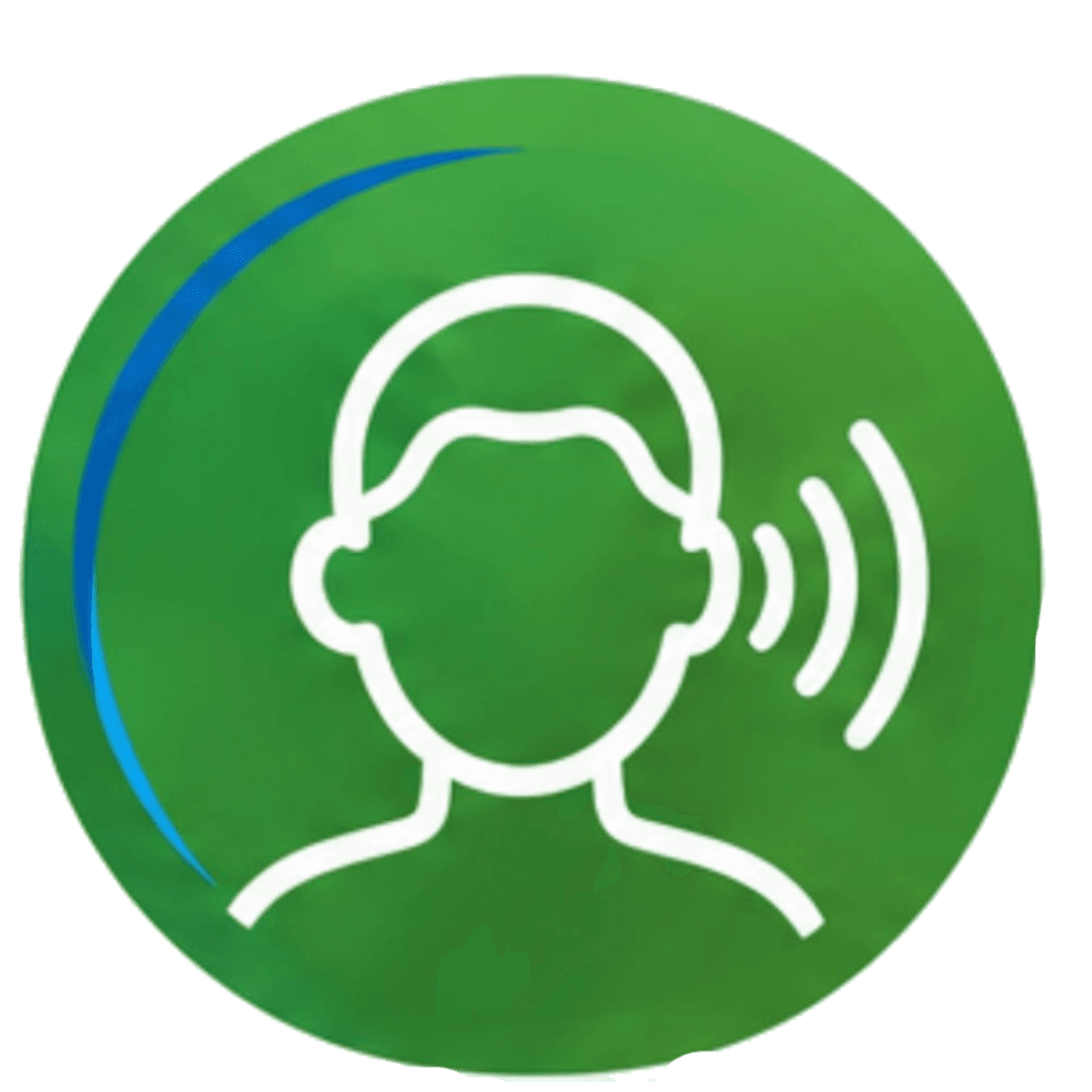 Illustration of a person listening to sound waves