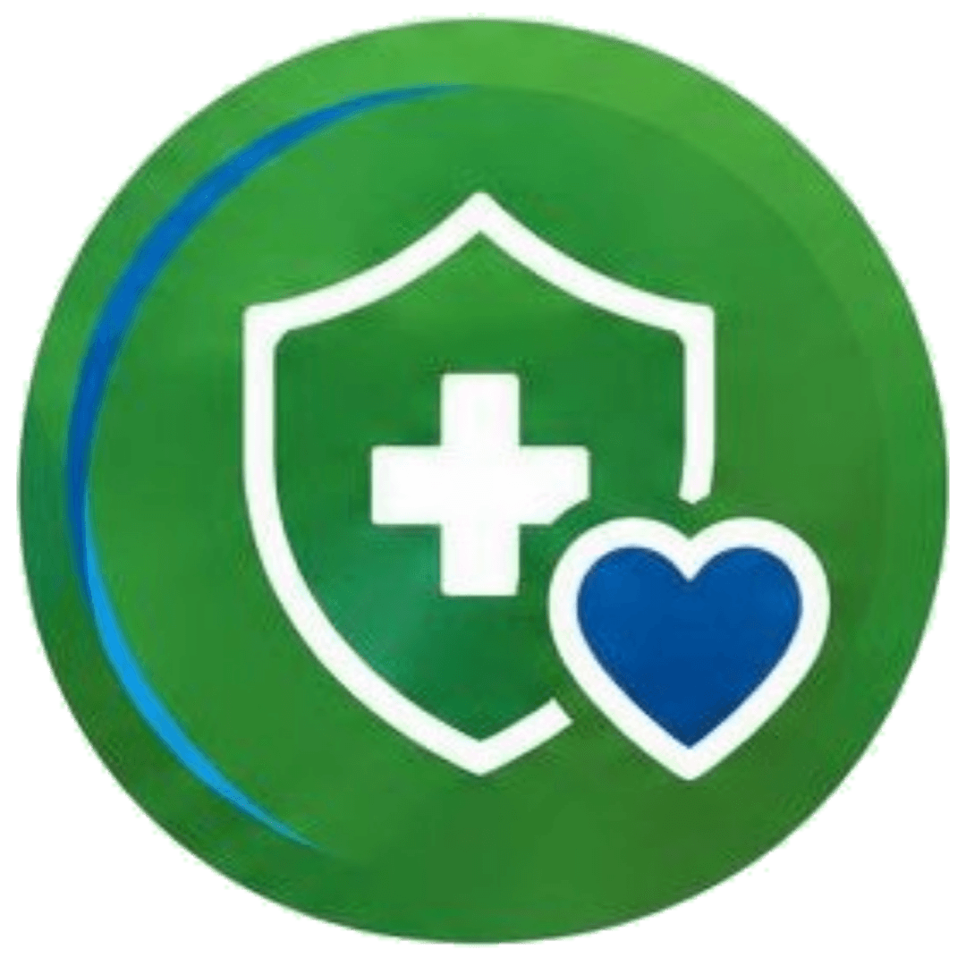 Illustration of a health shield with a heart